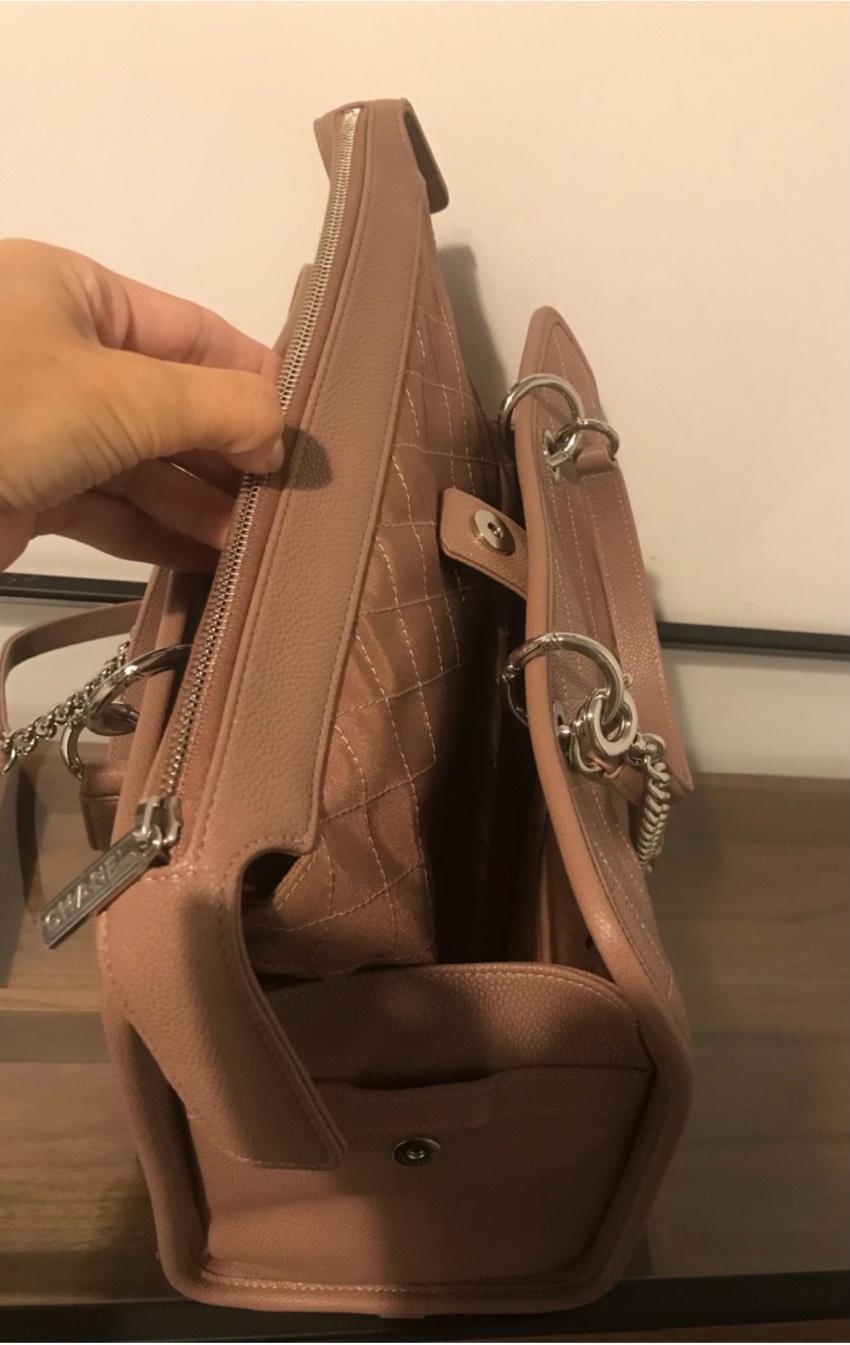 Chanel Antique Rose Quilted Caviar Leather Boston Bag