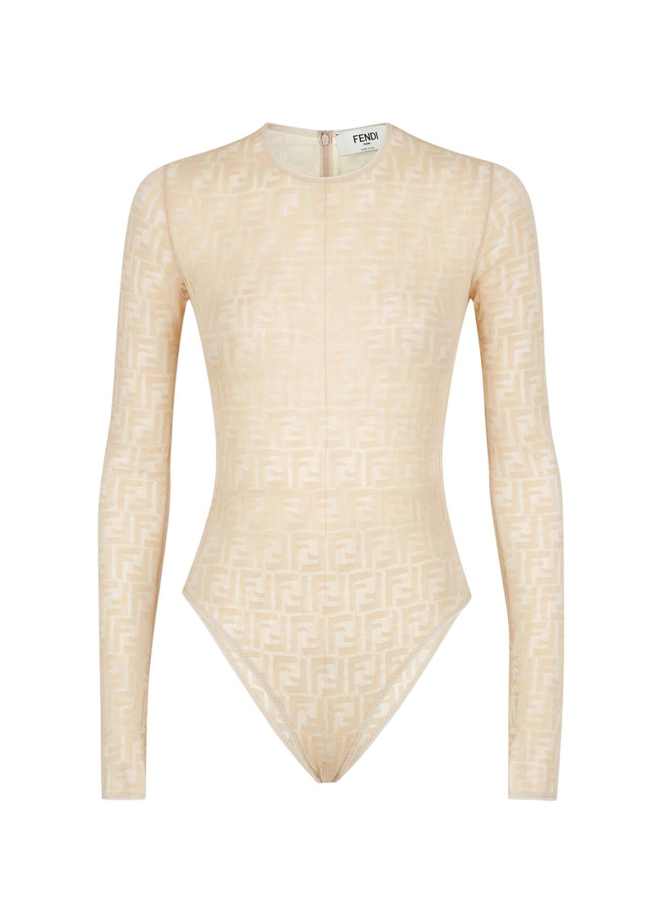 Beige FF Lace Bodysuit