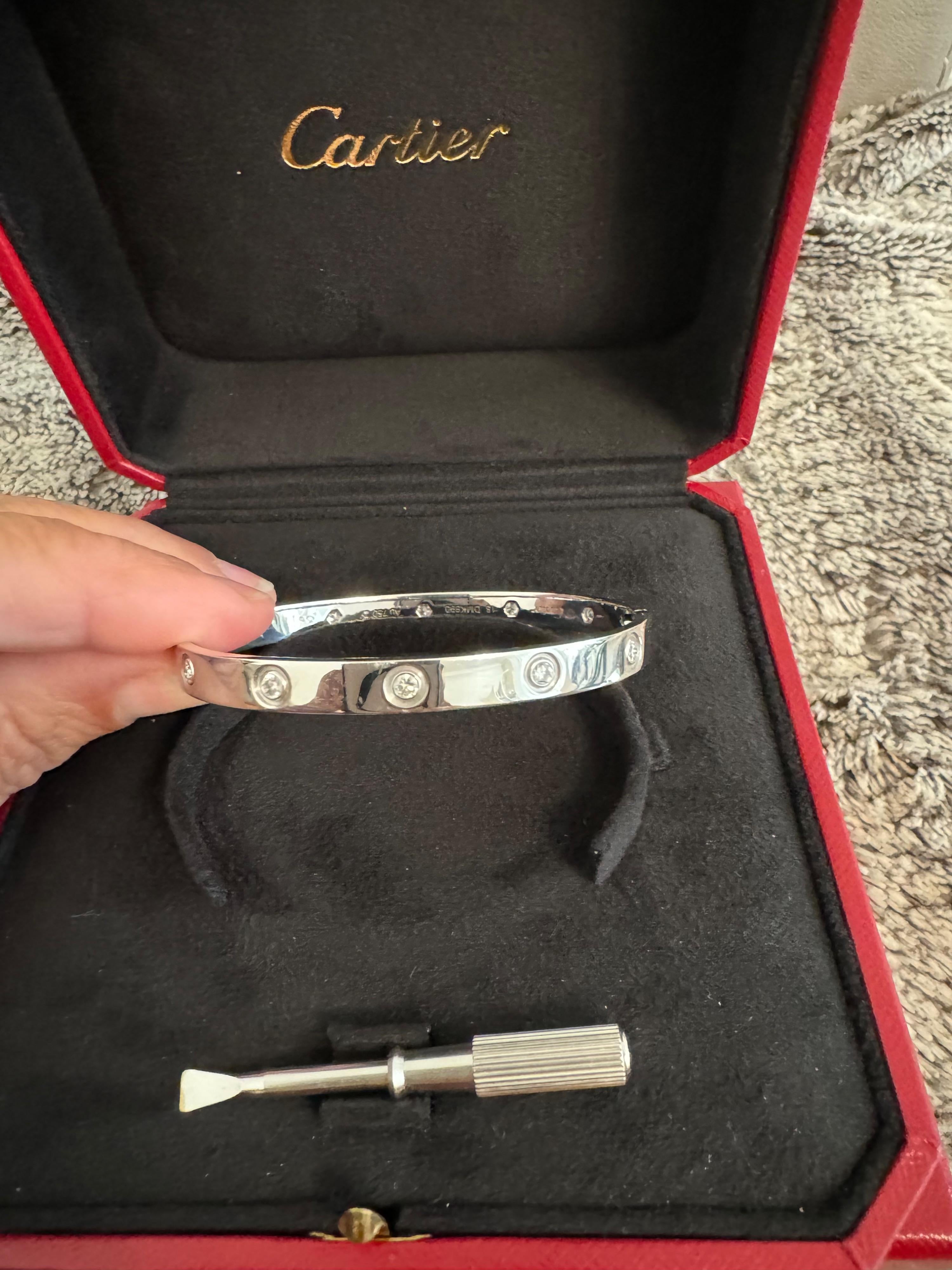 Cartier White Gold 10 Diamond Love Bangle