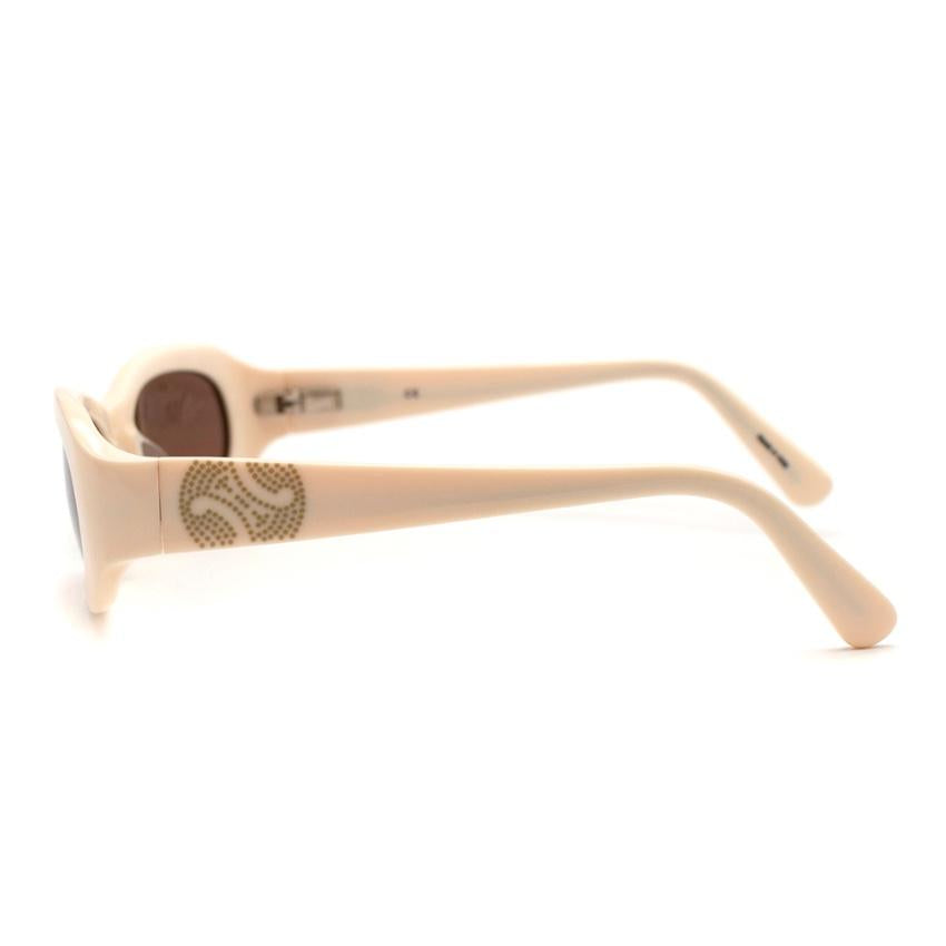 Celine Cream Vintage Oval Sunglasses