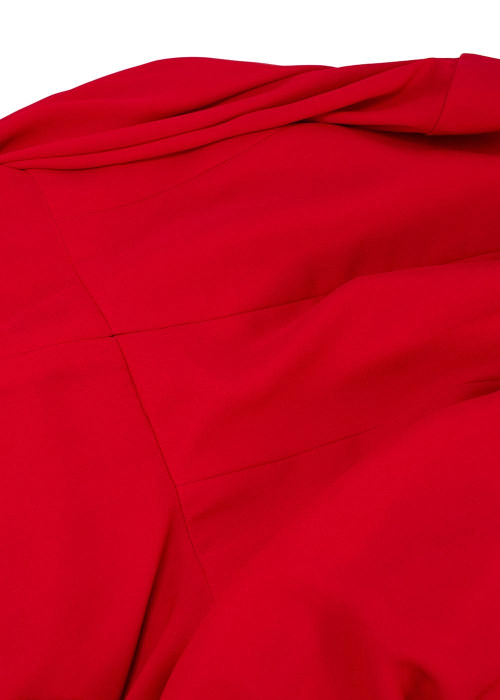Mikael Aghal Red Cape Sleeve Midi Dress