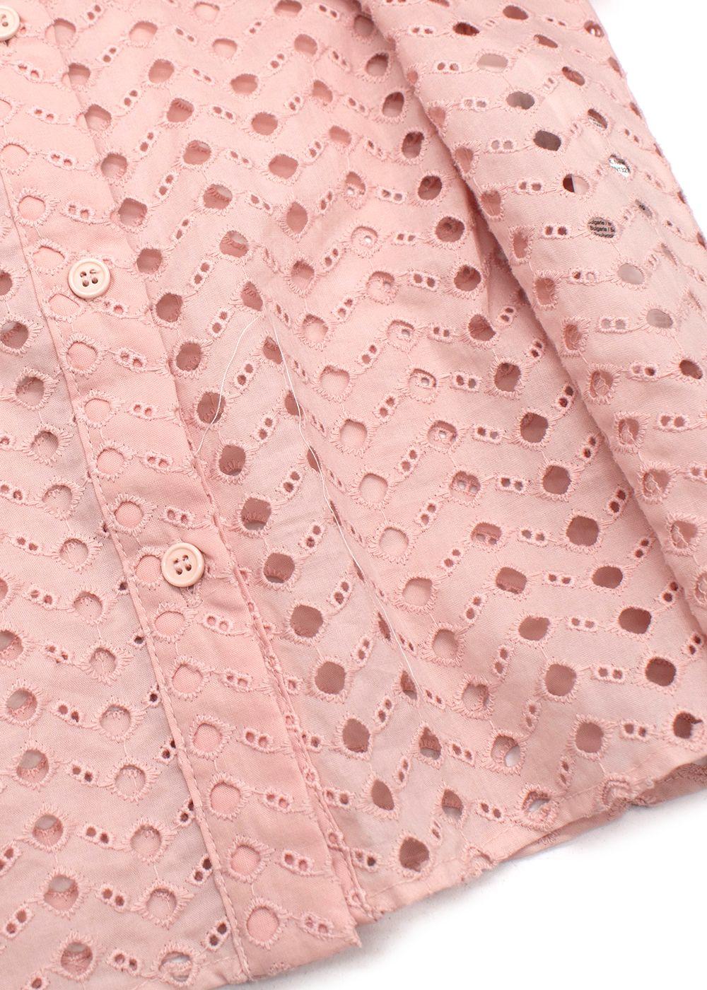 Claudie Pierlot Pink Broidere Anglaise Button Through Shirt