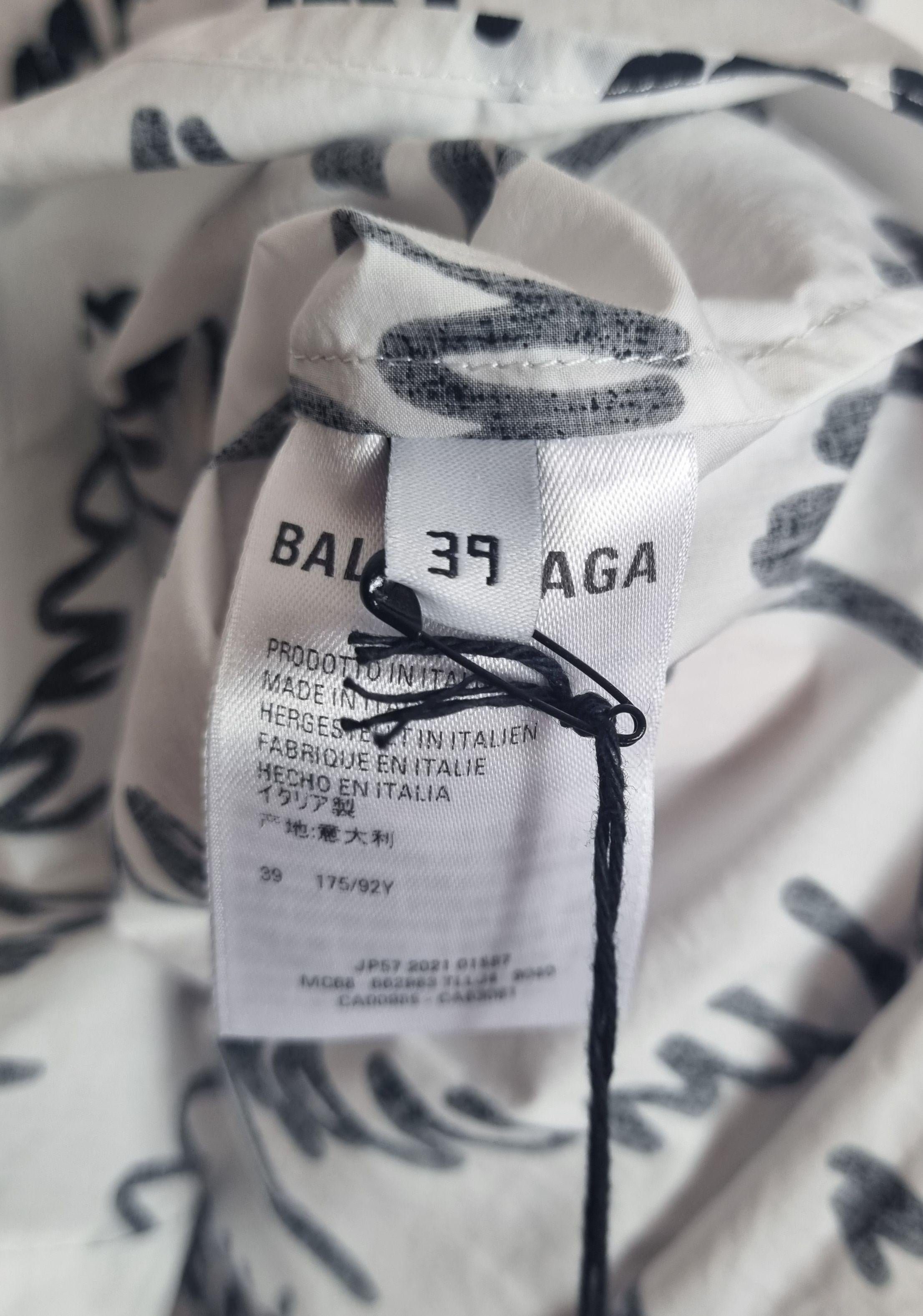 Wardrobe Unisex black & white cotton Scribble logo shirt