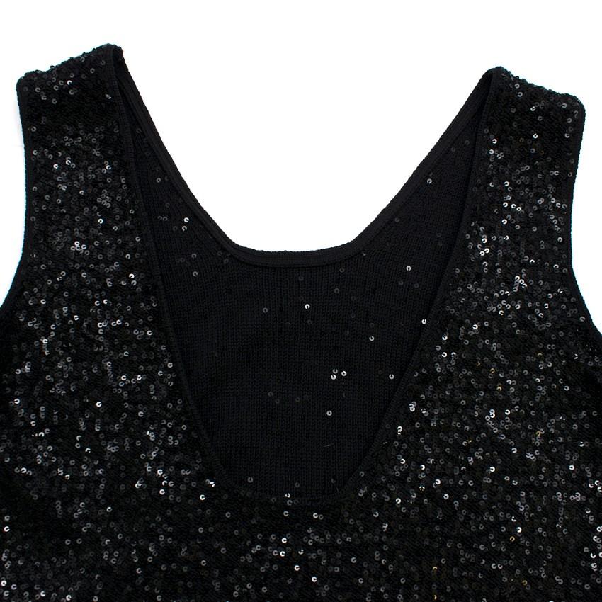 Bespoke Black Sequin Sleeveless Top