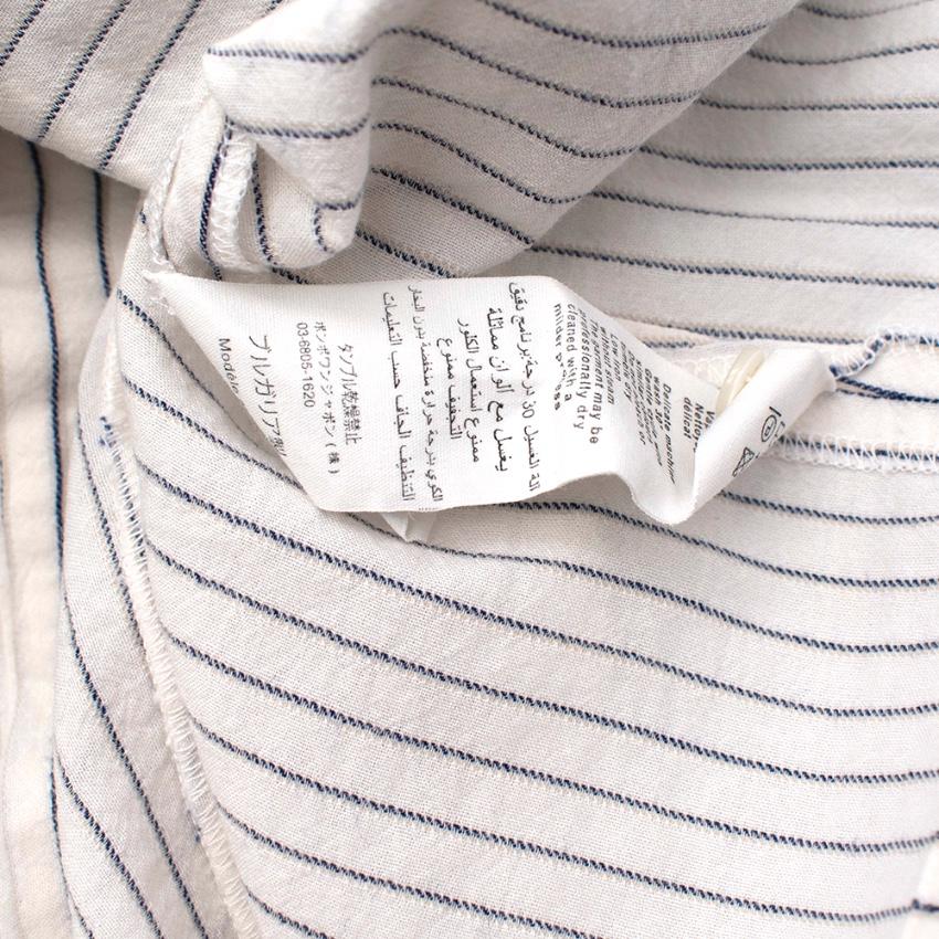 Bonpoint Blue Striped Ruffled Top