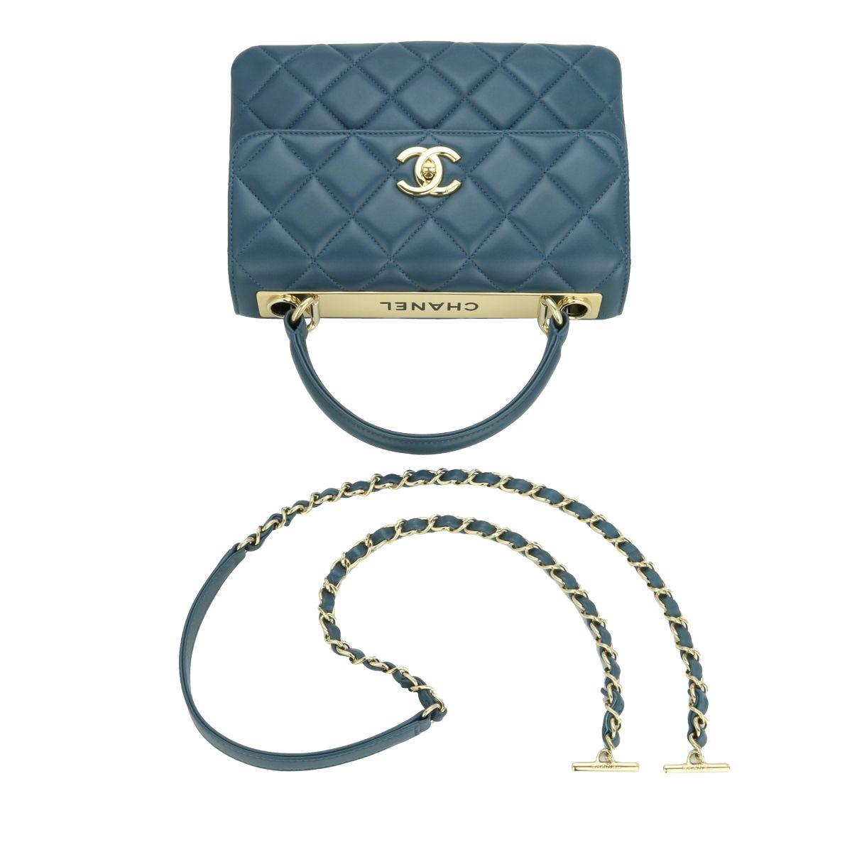 Chanel Blue Lambskin Trendy Bag