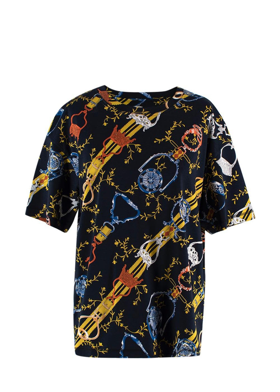 Hermes Bleu Abysse  'Etriers Interlock' Maxi T-Shirt