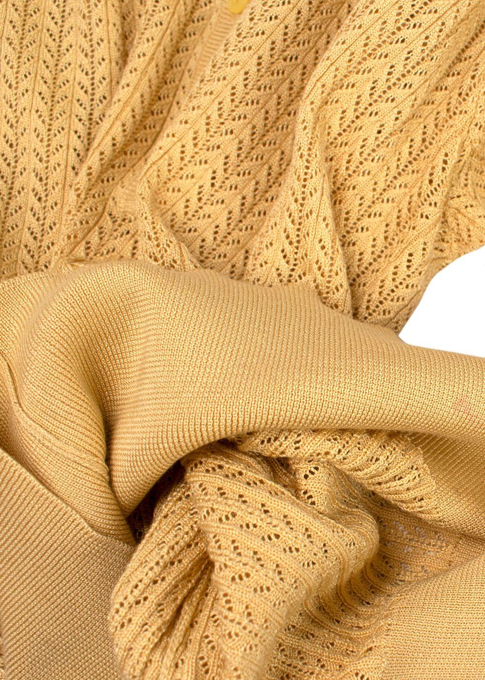 Dolce & Gabbana Yellow Crocheted silk top