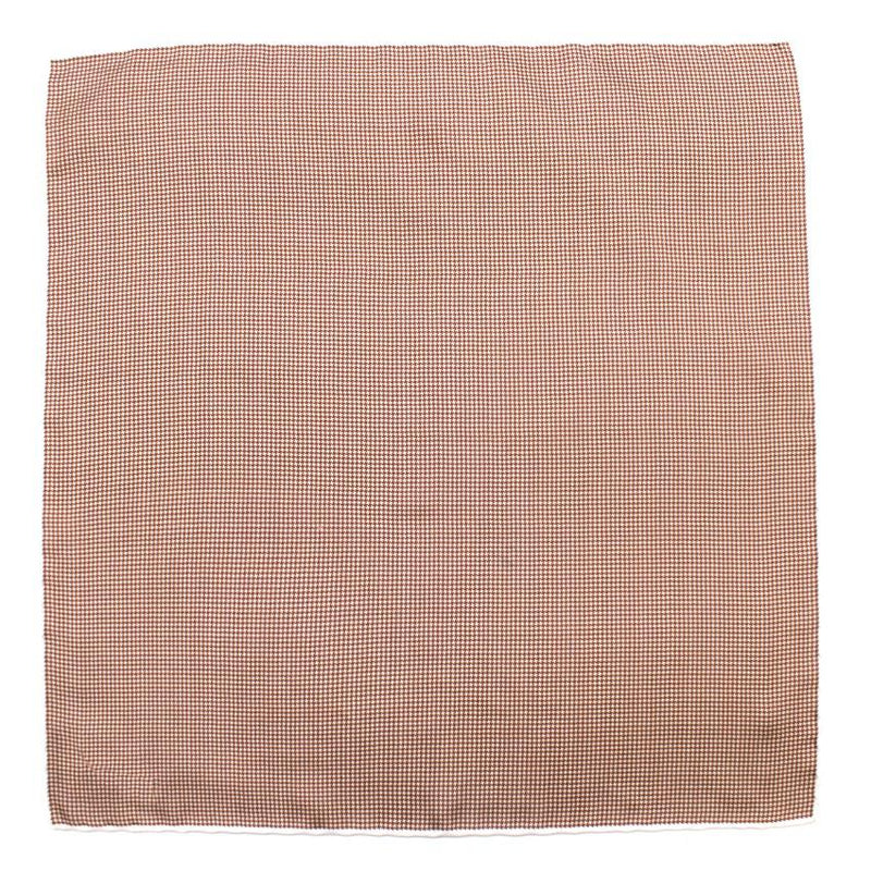 Bespoke Brown Houndstooth Check Pocket Square