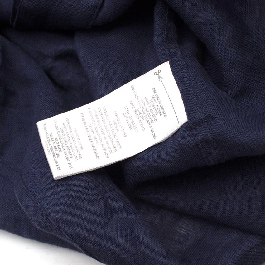 Equipment Navy Linen Sleeveless Shirt