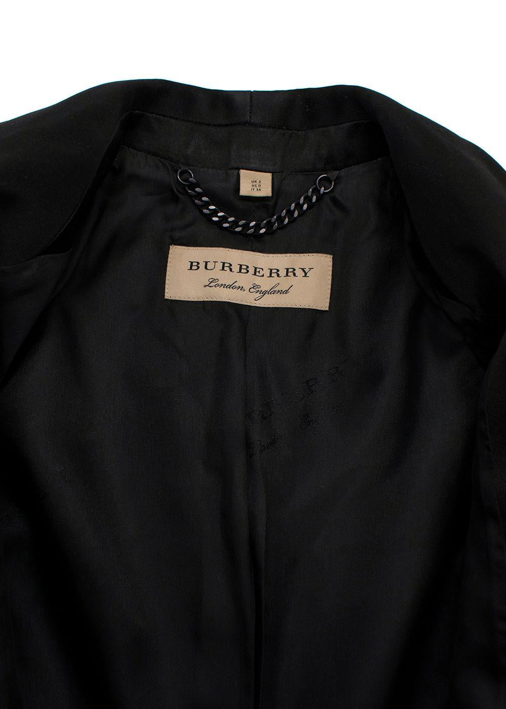 Burberry Wool Single Button Black Blazer