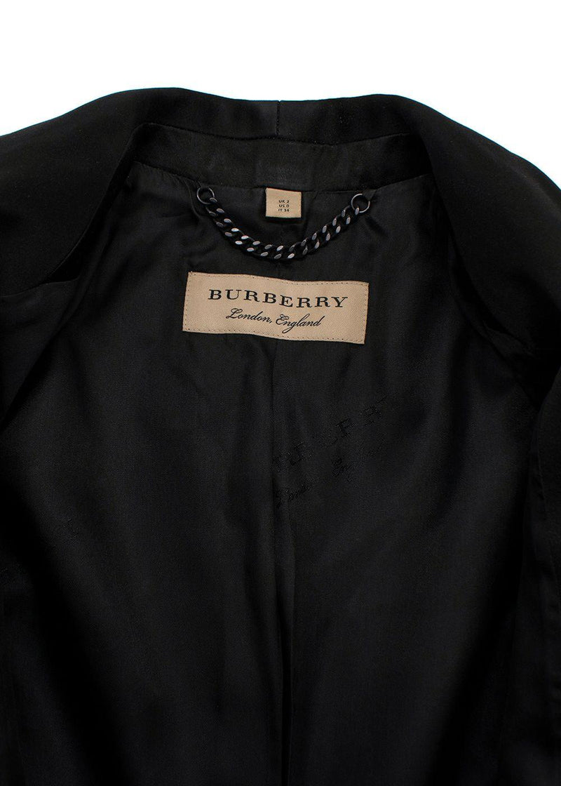 Burberry Wool Single Button Black Blazer
