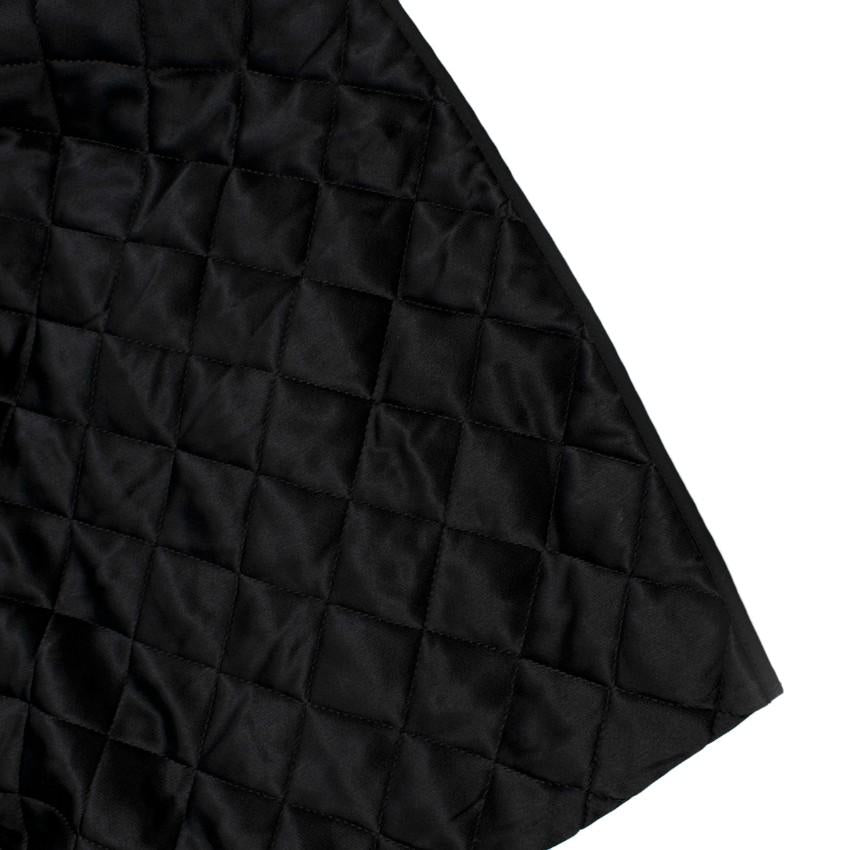 Celine Black Quilted Satin Pencil Skirt