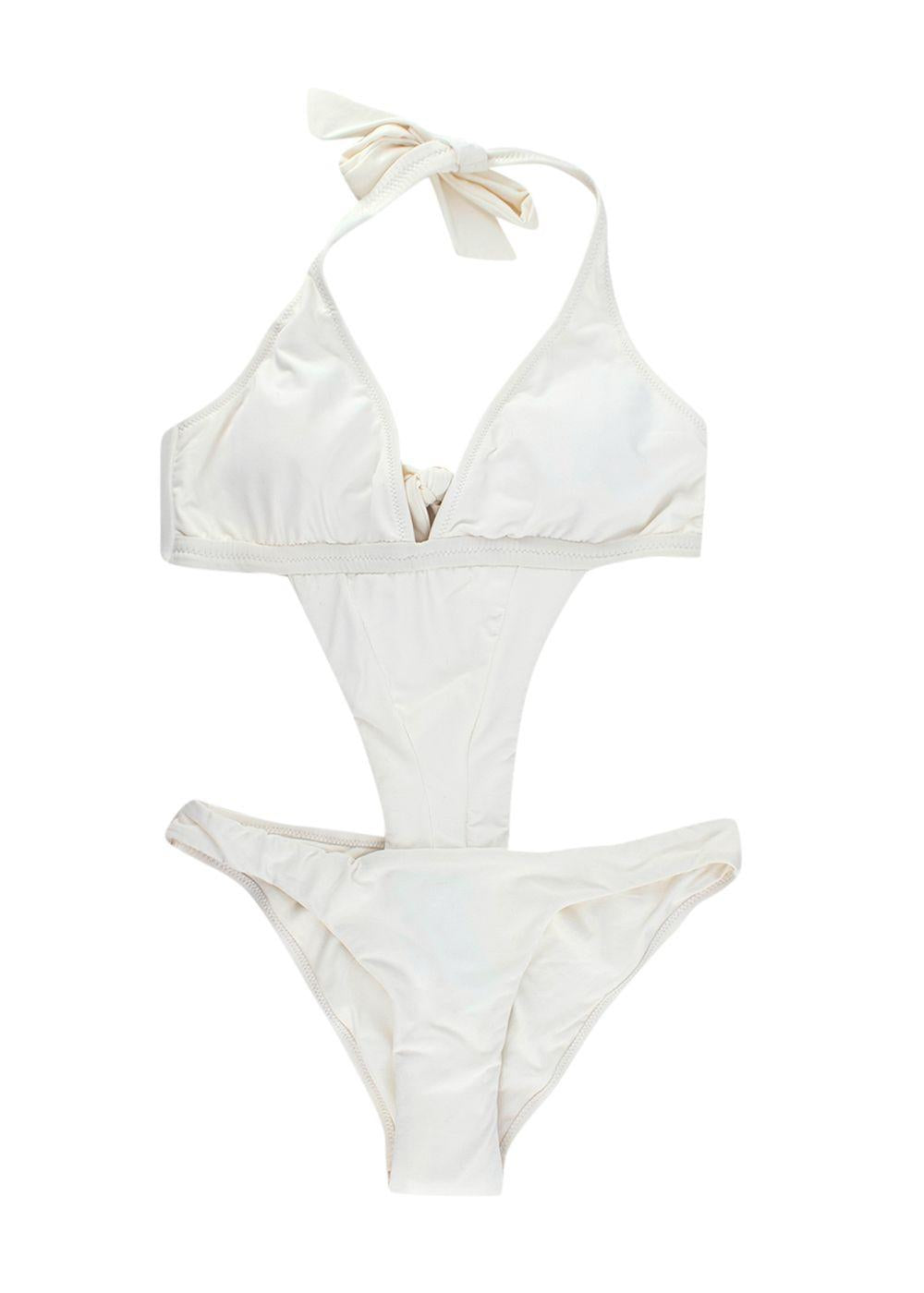 Melissa Odabash Cream Cut Out Tobago Swimsuit