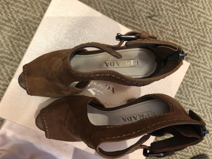 Prada Brown Cut-out Booties