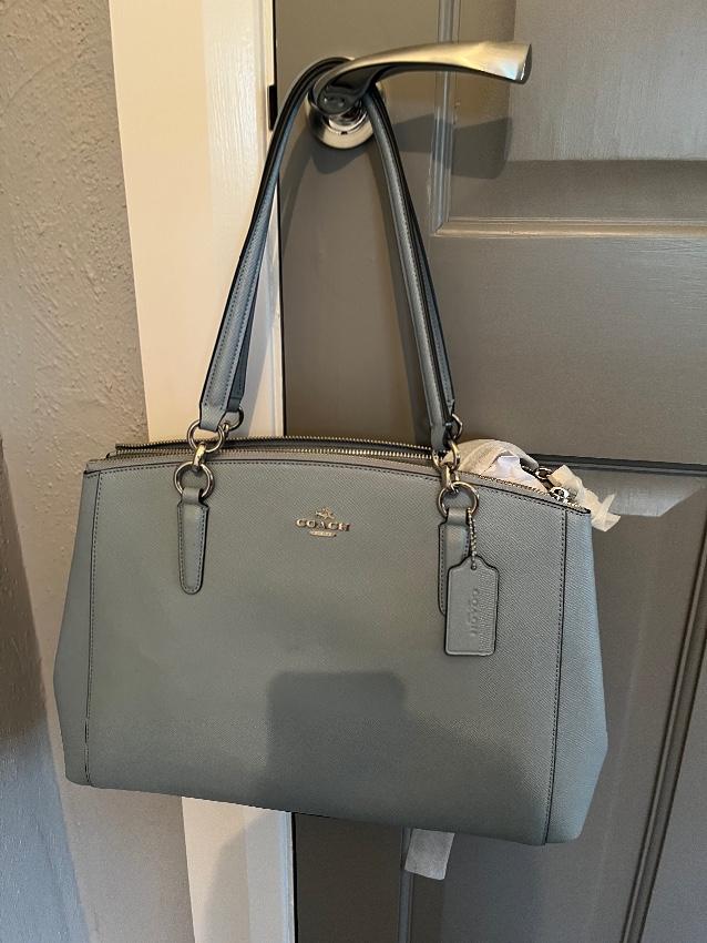 Coach Pale Blue Leather Tote Bag