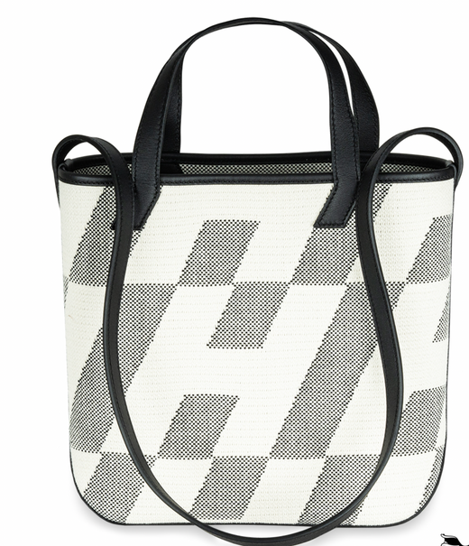 Hermès  Black And Ecru Swift Canvas Cabas 27cm Bag