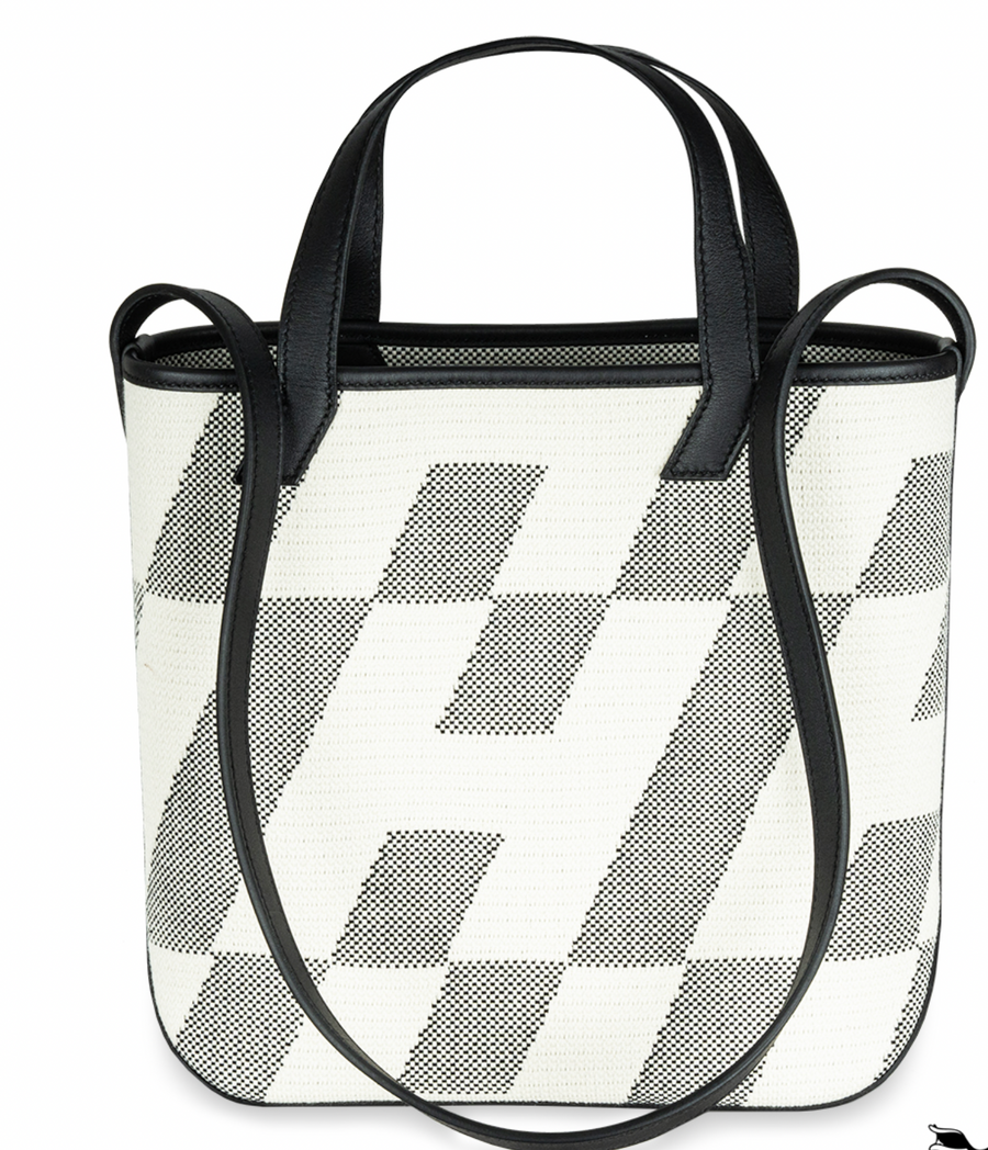 Hermès  Black And Ecru Swift Canvas Cabas 27cm Bag