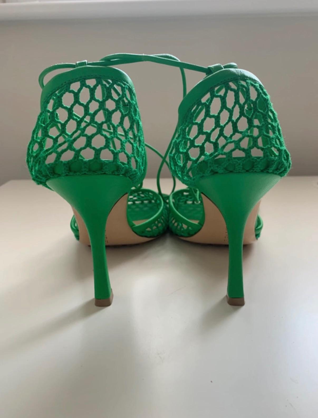 Parrot Green Mesh Sandals
