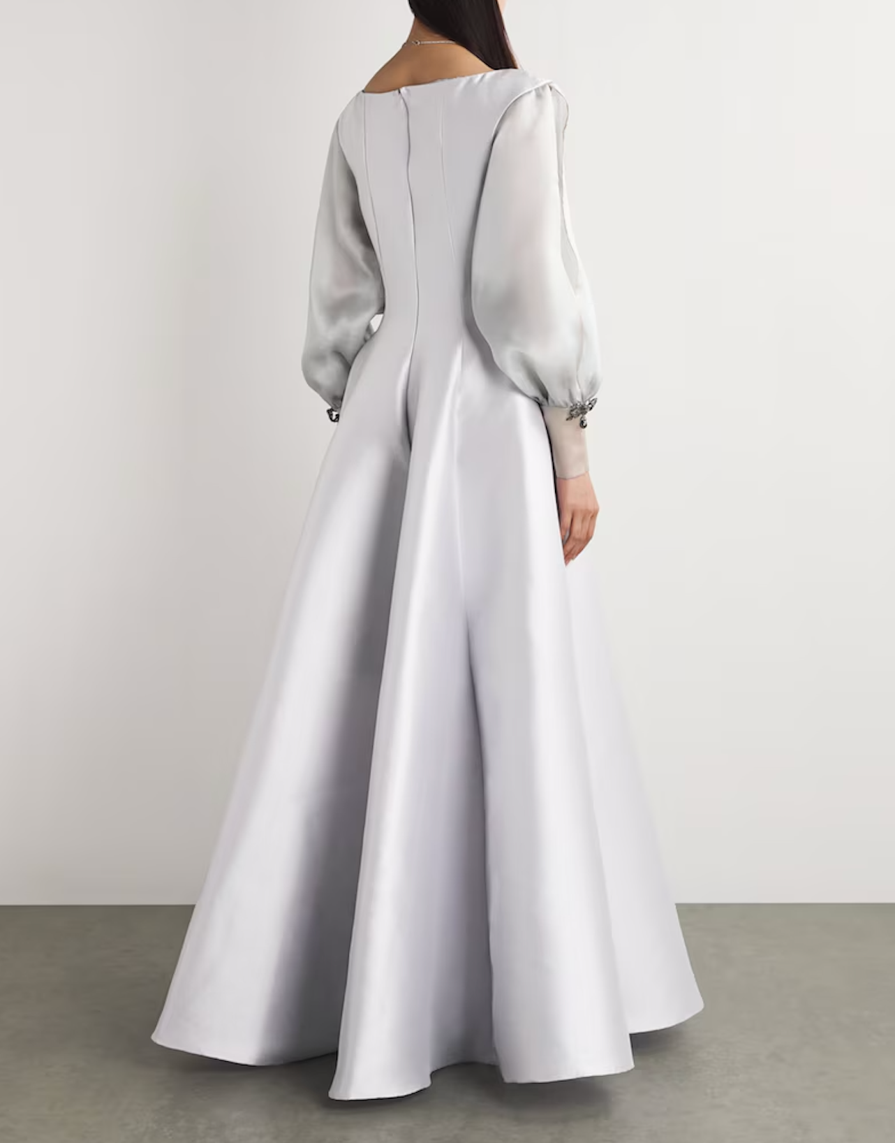 Alexis Mabille Piqué Organza-Sleeve Gown