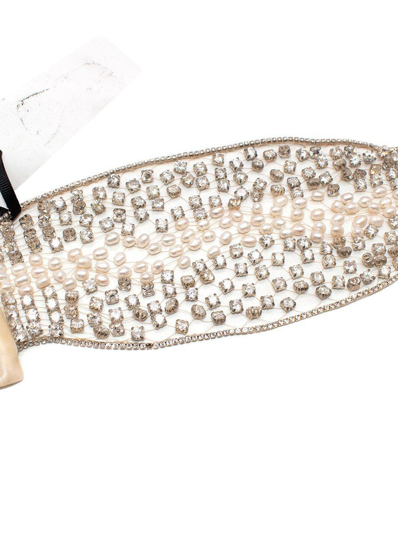 pearl & crystal mesh face mask