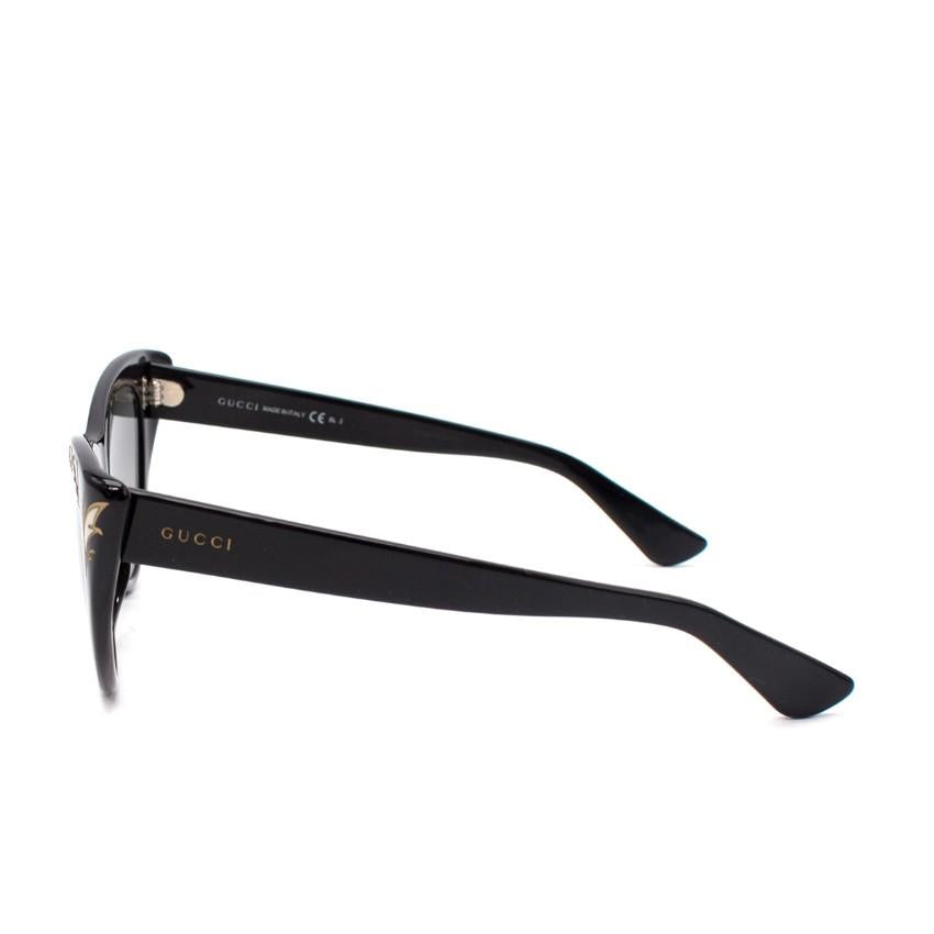Gucci Black Cat Eye Mother of Pearl Embellished Sunglasses