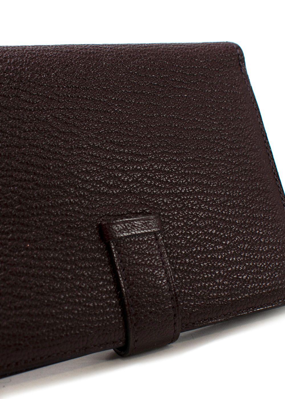 Hermes Rouge Sellier Chevre Mysore Compact Bearn Wallet