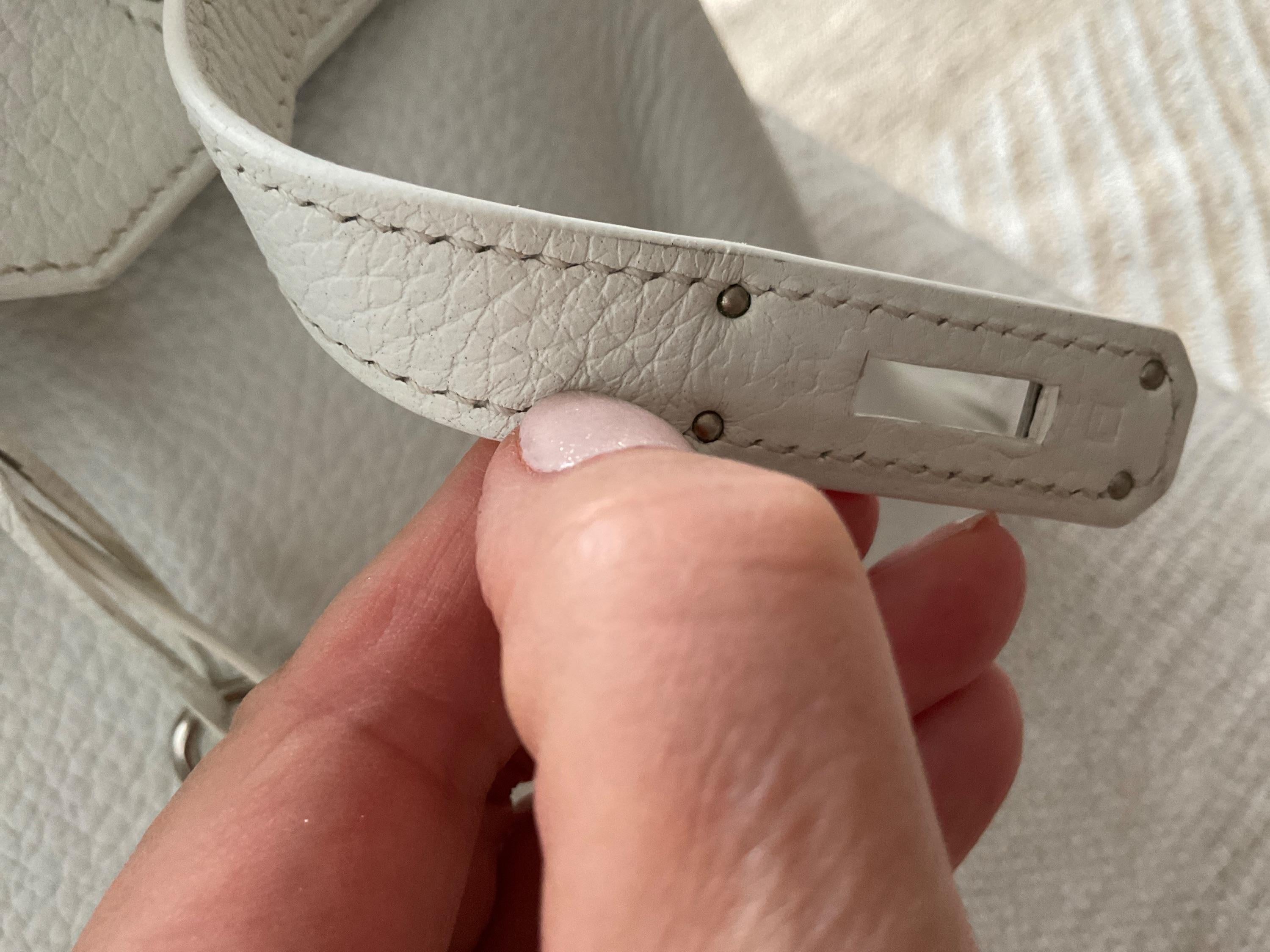 Hermes Birkin 35 Retourne in White Togo Leather with Palladium Hardware