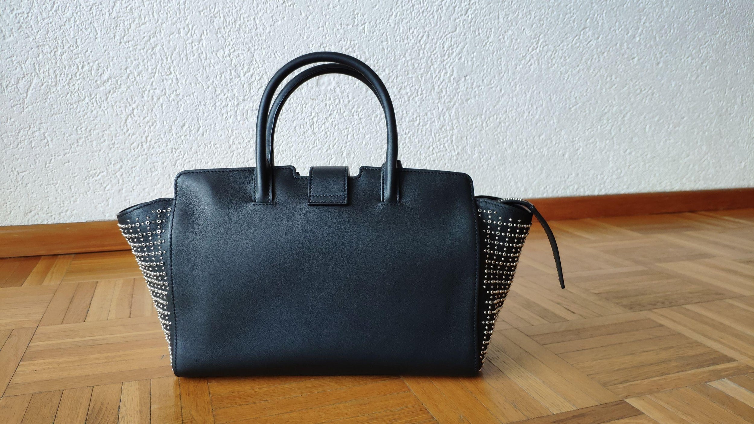 Black Studded Cabas Tote Bag