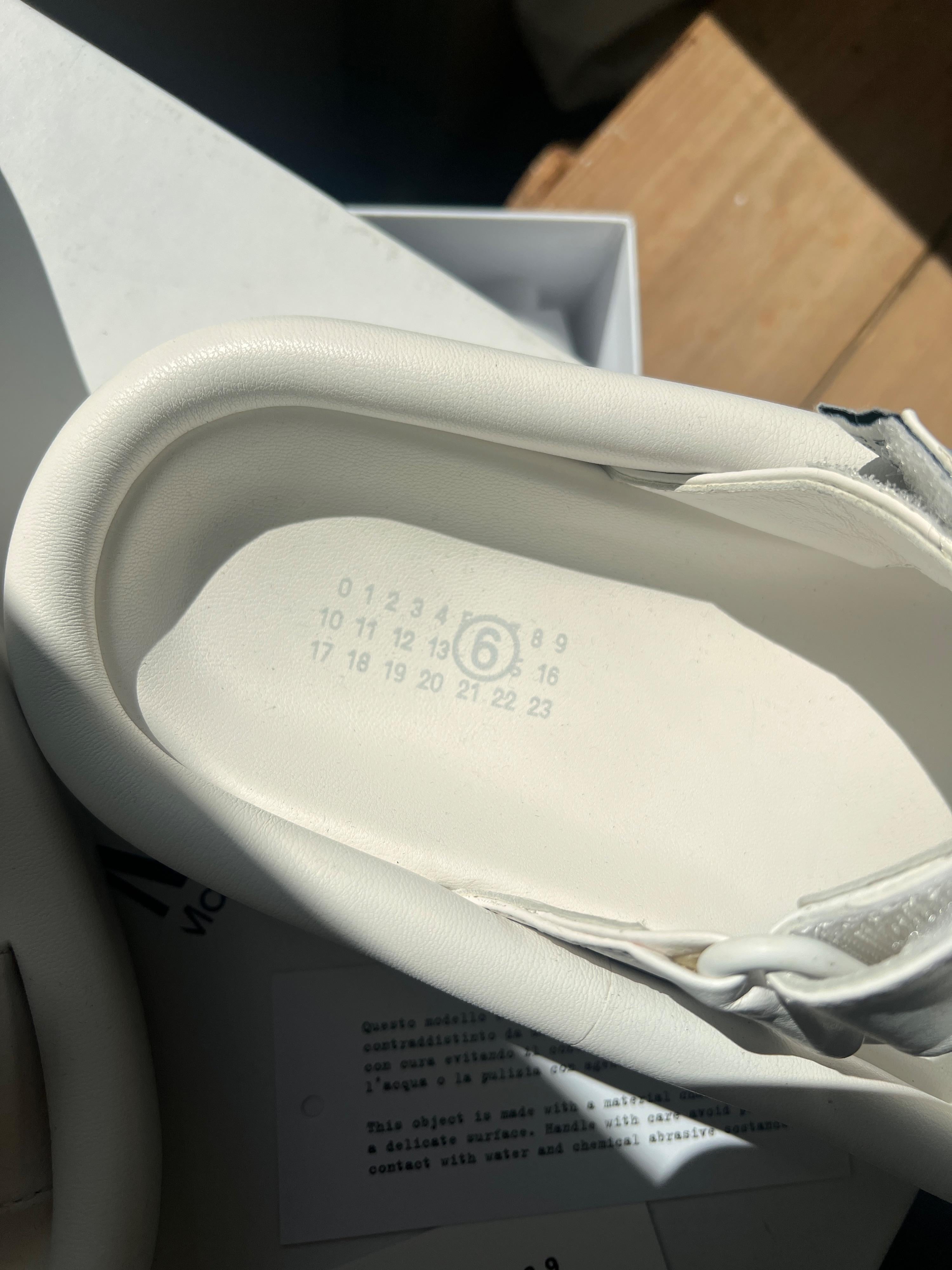 MM6 White Leather Sandals
