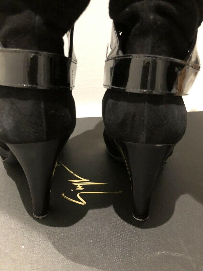 Giuseppe Zanotti Suede & Patent Leather Heeled Long Boots