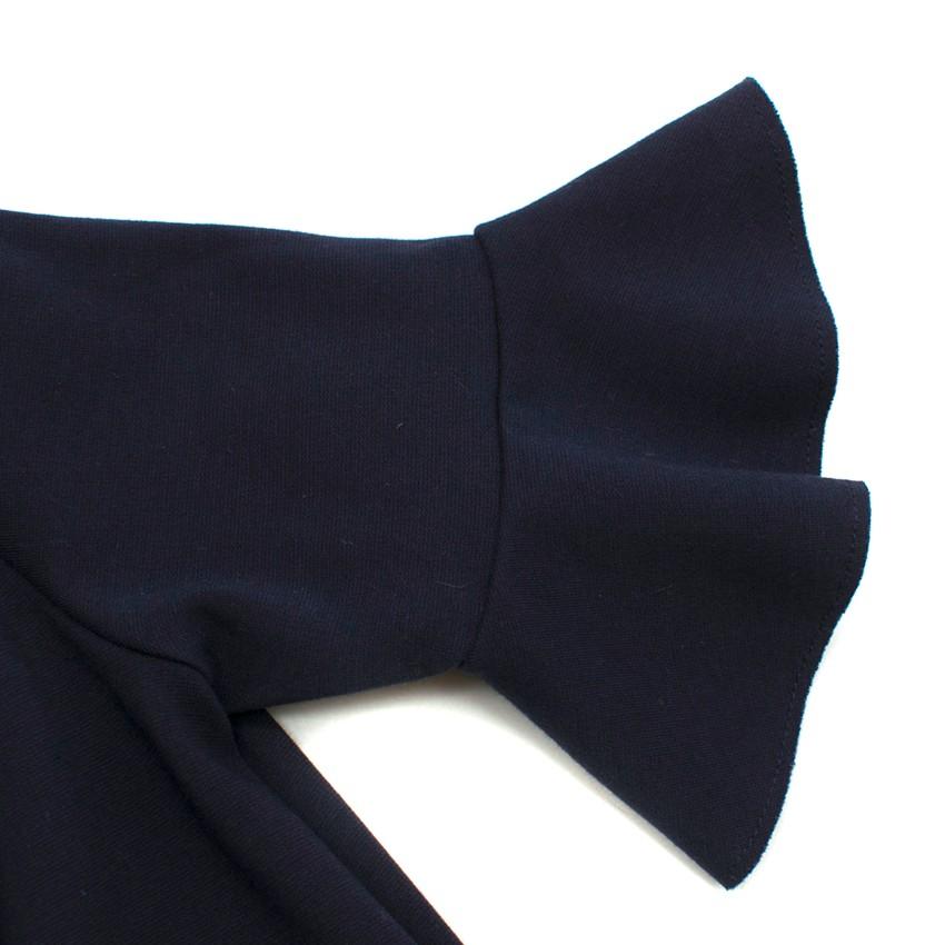 Il Gufo Girls 5Y Navy Ruffle Sleeve Dress