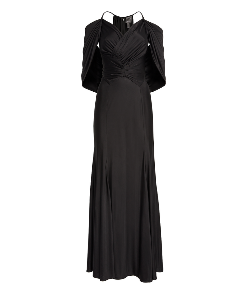Huishan Zhang Bernice Draped Satin-Jersey Gown