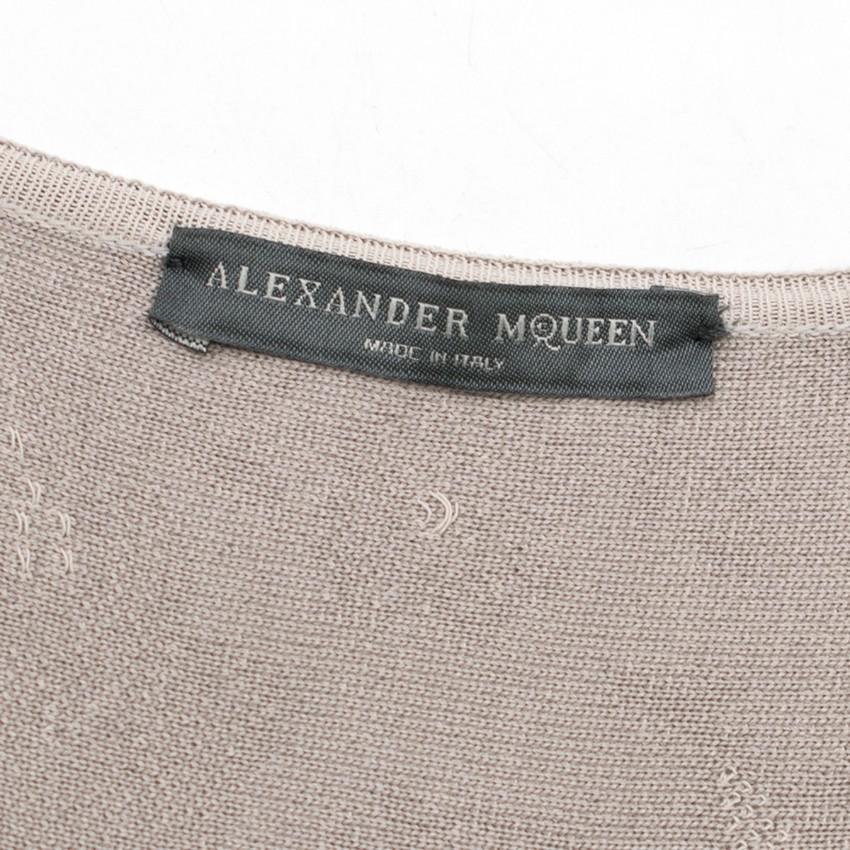 Aexander McQueen Grey Floral Lace Dress