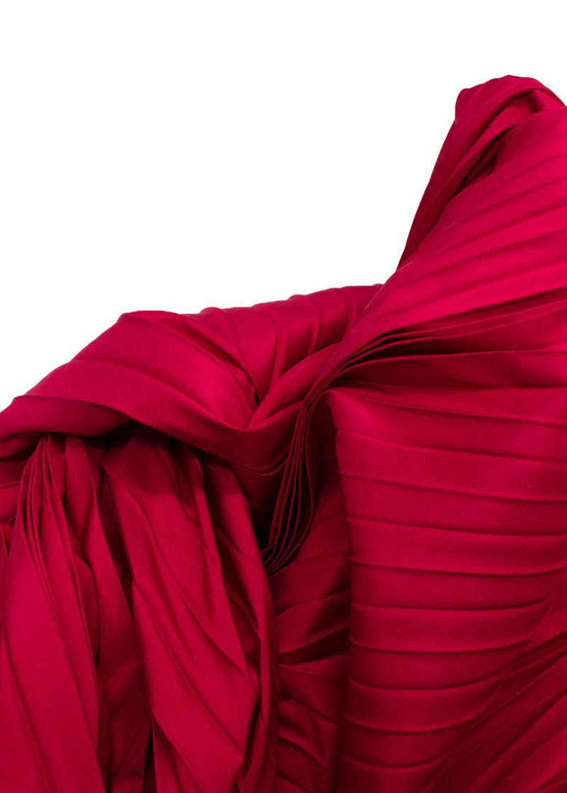 Christian Dior Pink Pleated  Silk Midi Skirt