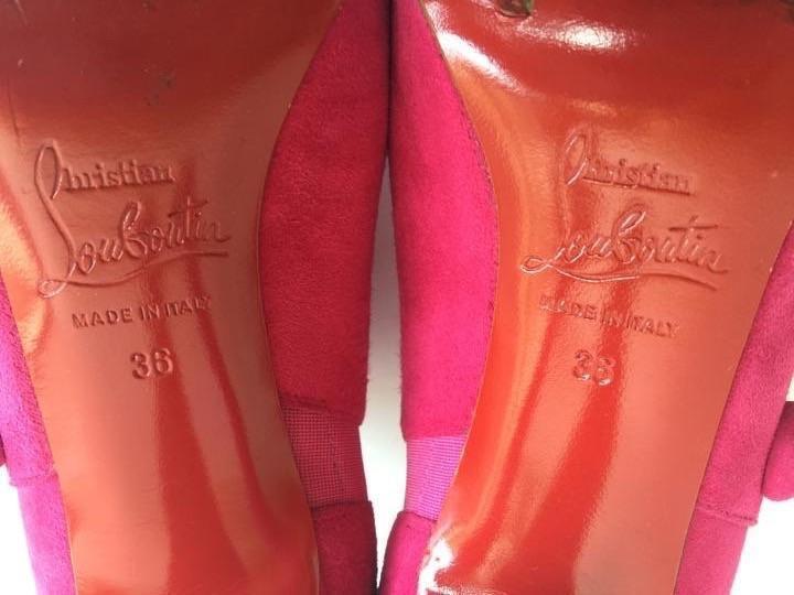 Christian Louboutin Pink Fushcia C'est  Moi Suede Leather Ankle Boots