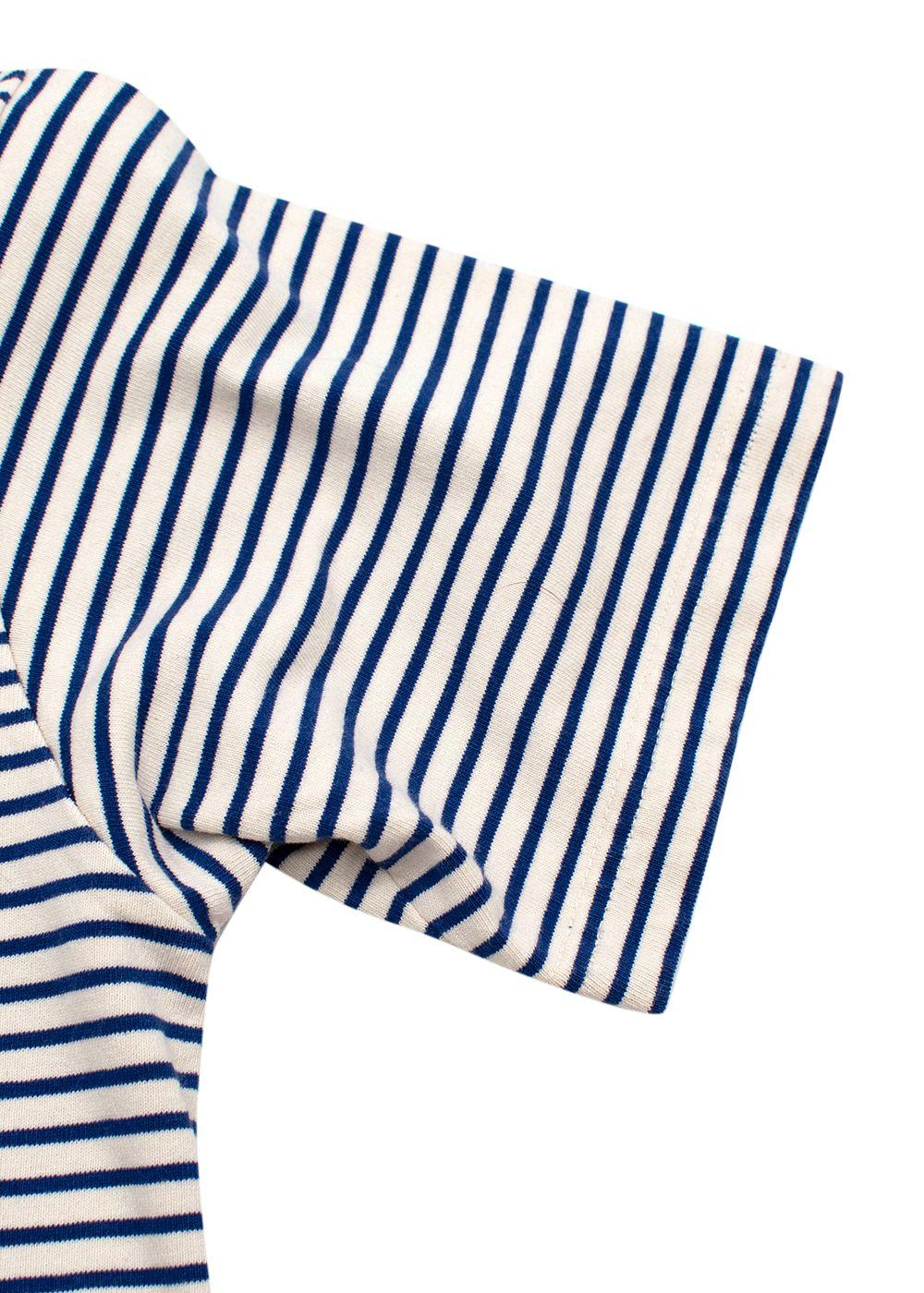 Blue/Beige Cotton Jersey T-Shirt