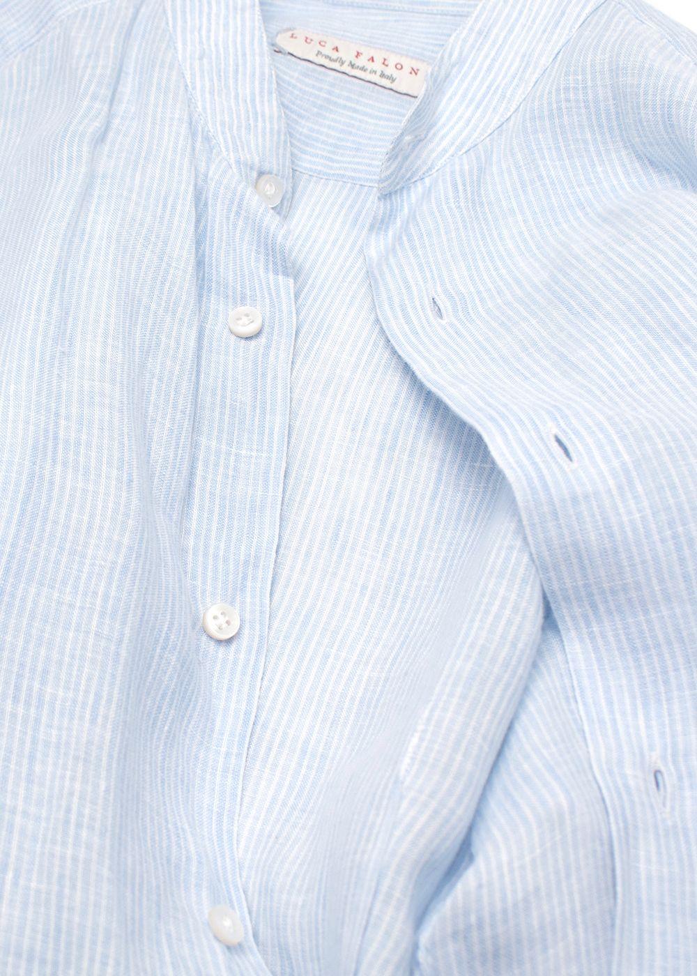 Luca Faloni Blue Fine Stripe Shirt