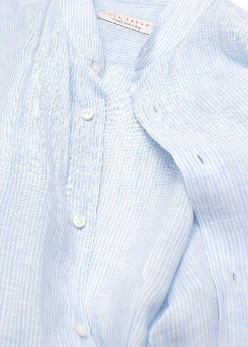 Luca Faloni Blue Fine Stripe Shirt