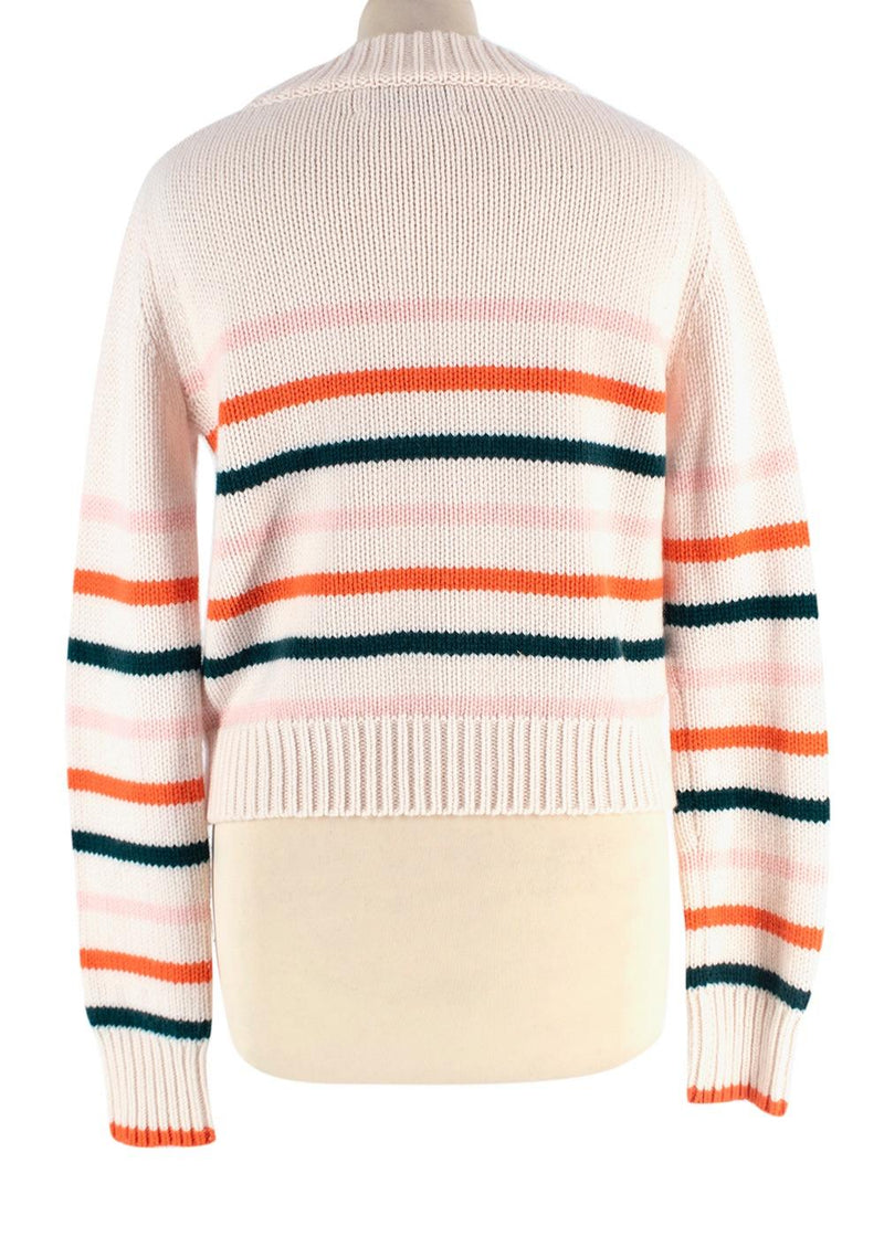 La Ligne White Striped Wool Blend  Jumper