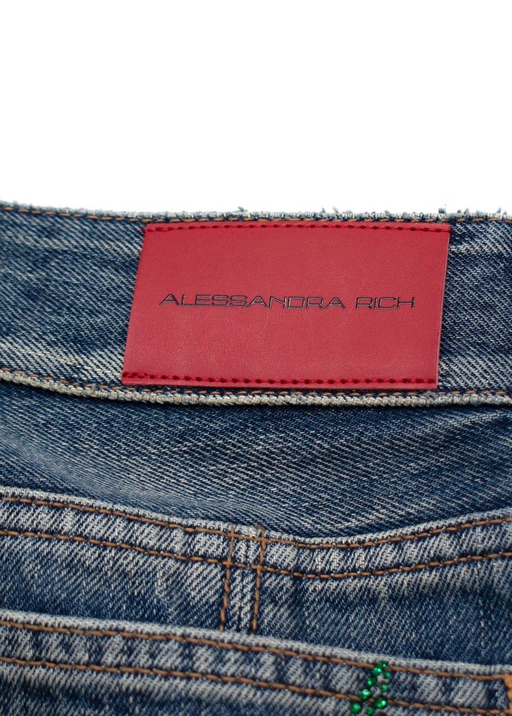 Alessandra Rich Embellished Rose Denim Halterneck Top & Jeans Set