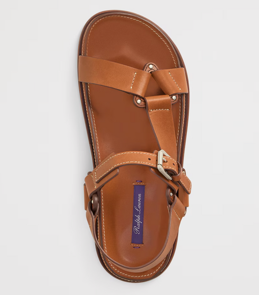 Ralph Lauren Collection Leather Nolen Flat Sandals