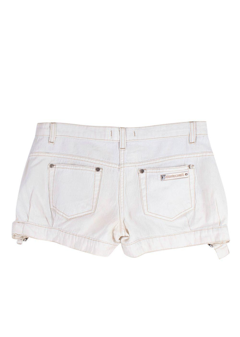 Roberto Cavalli White Denim Shorts