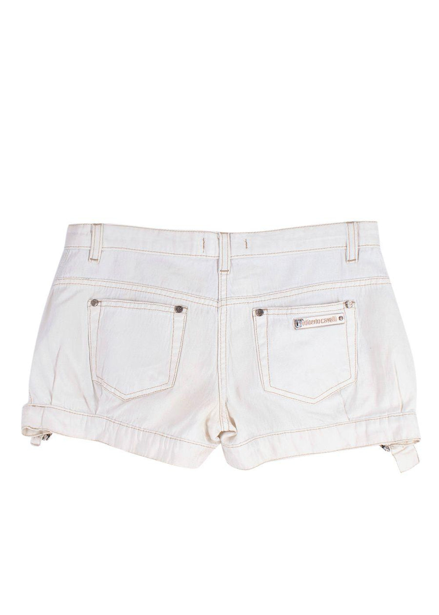 Roberto Cavalli White Denim Shorts
