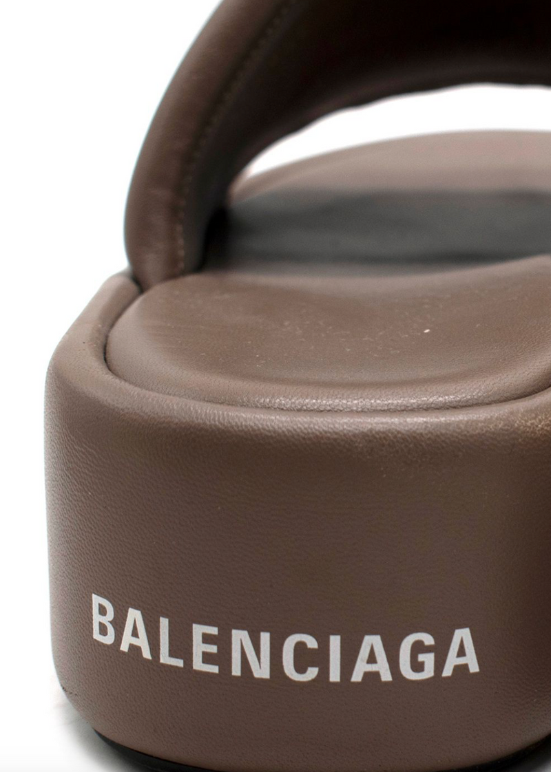 Balenciaga Mouse Brown Platform Slides