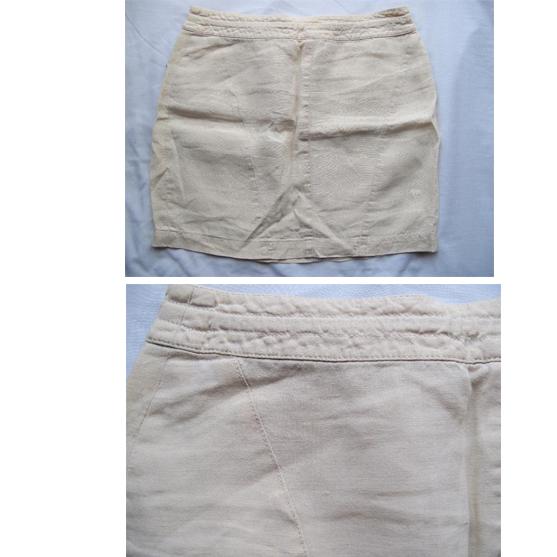 Escada Metallic Linen Cream Skirt