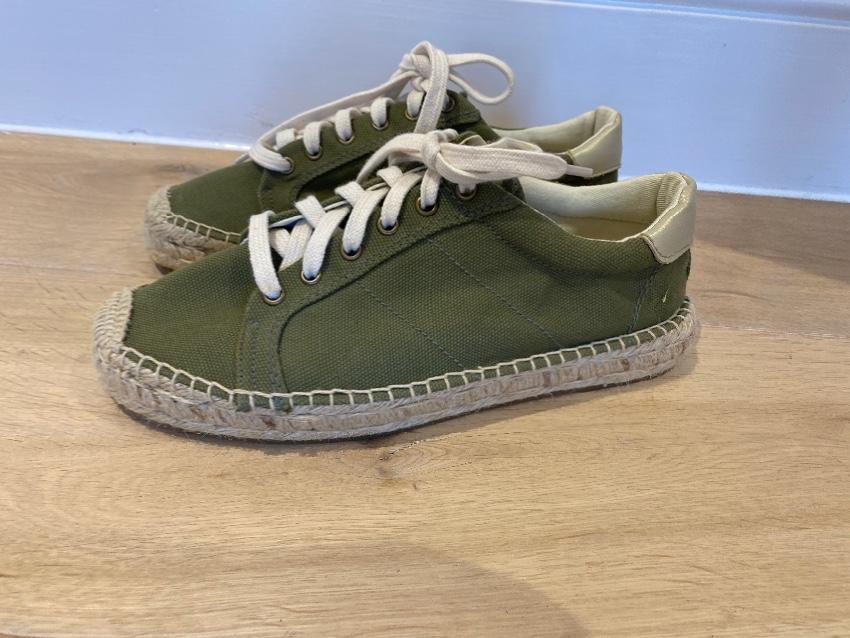 Soludos Canvas Izzy Green Espadrilles