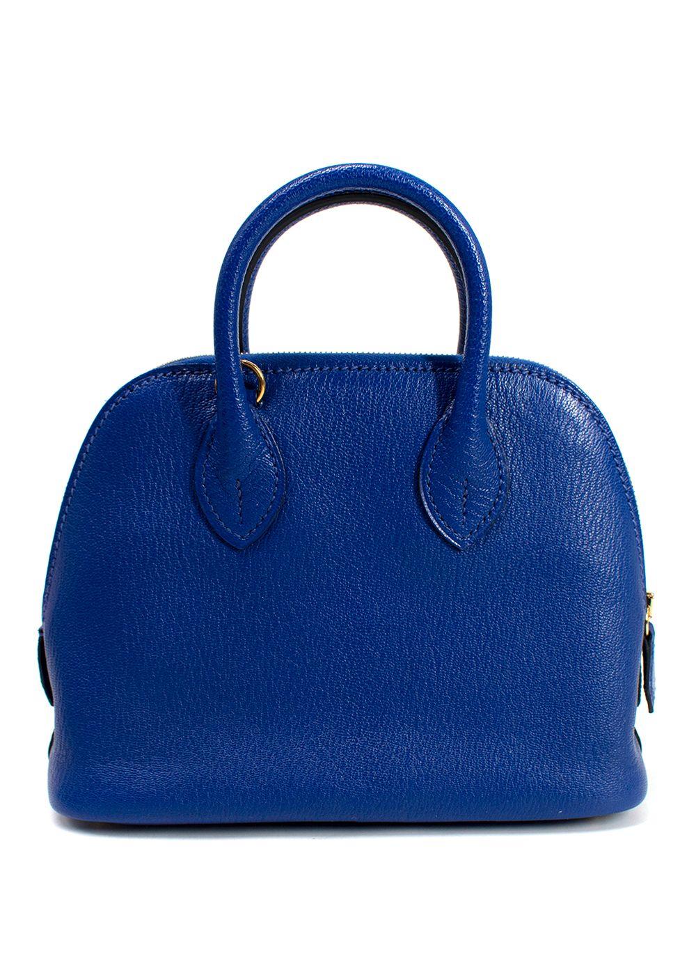 Hermès Bleu Electrique Chèvre Mini Bolide Bag GHW