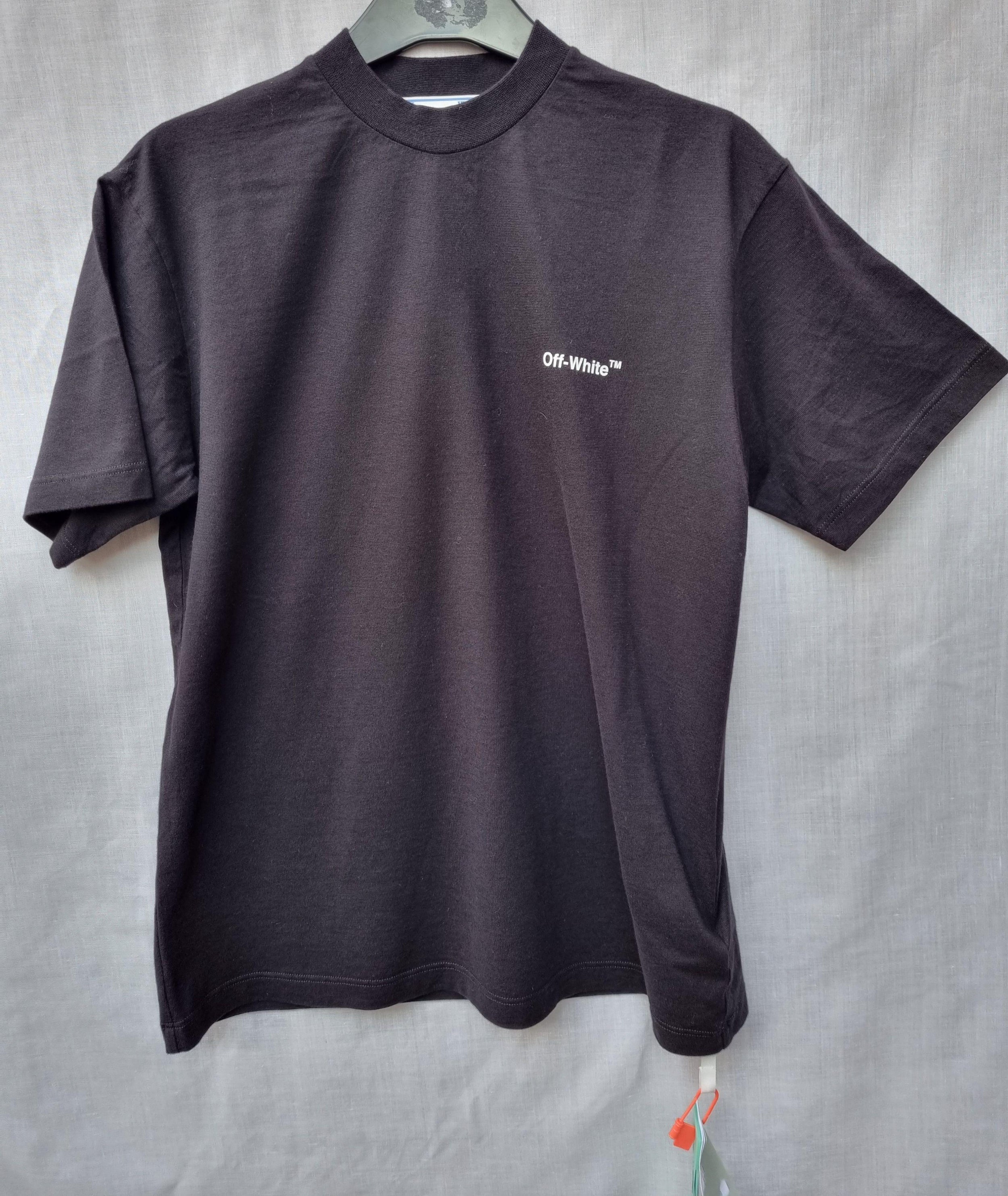 black cotton jersey diagonal logo T-shirt