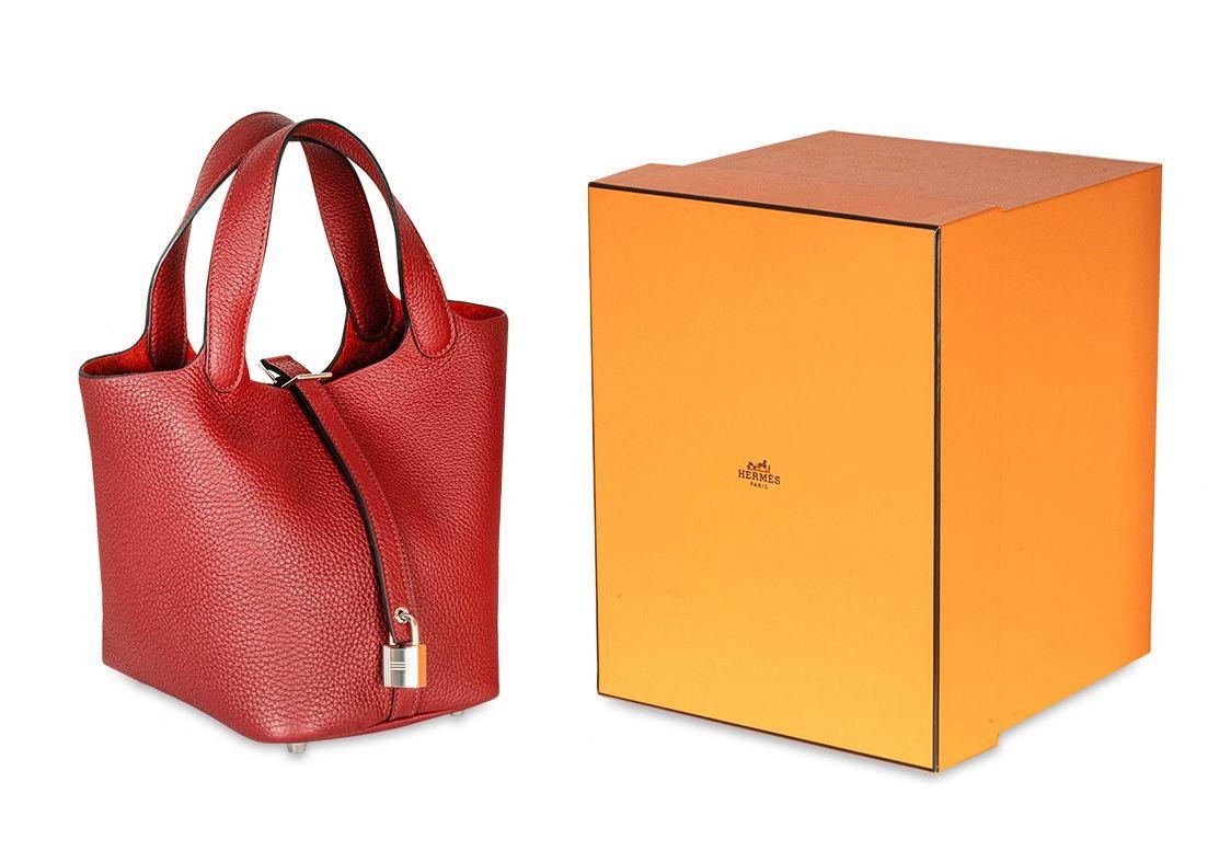 Hermes Picotin 18 in Rouge Grenat Clemence Leather with Palladium Hardware